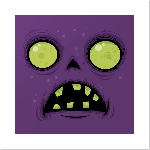 Zombie Face Wall Art by fizzgig
